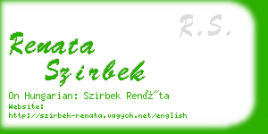 renata szirbek business card